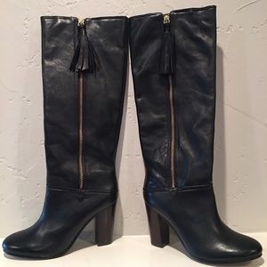 Coach Leather Riding Boots, black, new, size 8
